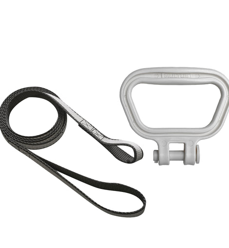 Universal Dog Leash Handle - White With Black Strap