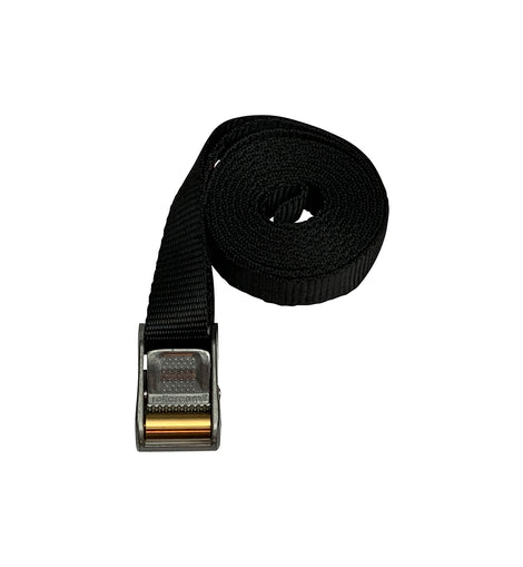 Roller Cam Buckle with 9 Foot Black Polyester Strap